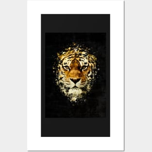 Tiger Splatter Painting Posters and Art